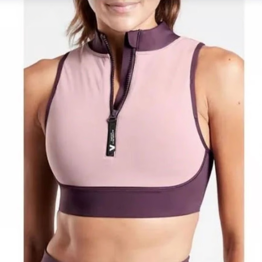 NWT ATHLETA Size Medium Legend Zip Front Zip Bra A-C Cup